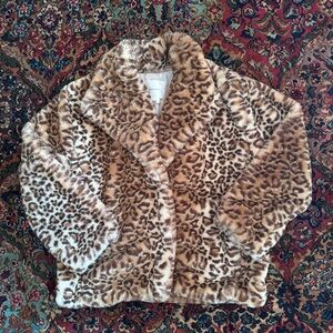 Anthropologie Faux Fur Cheetah Coat